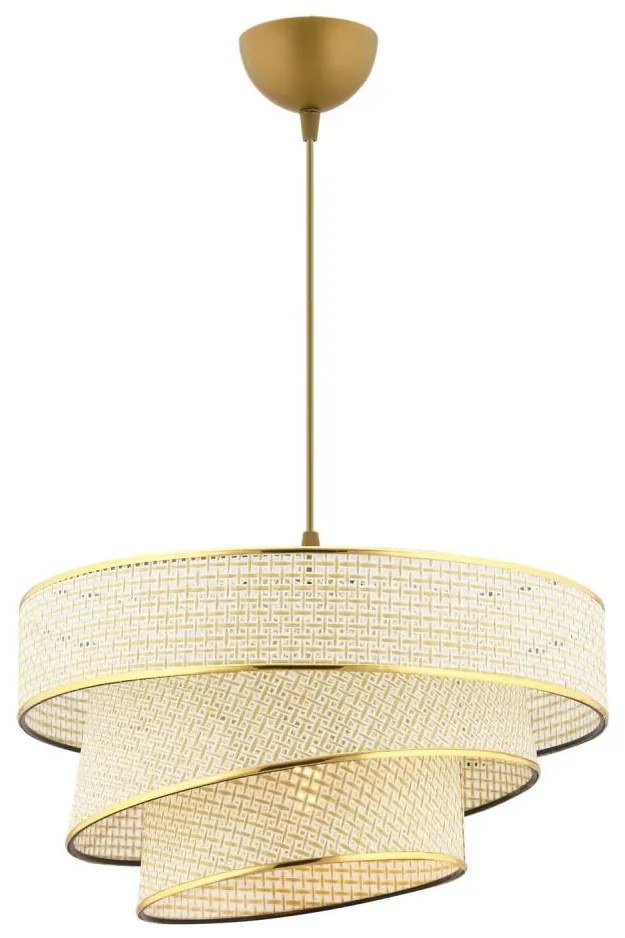 Lampadario a sospensione con cavo COUPER 1xE27/60W/230V crema/oro