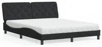 Letto con Materasso Nero 160x200 cm in Velluto 3208666