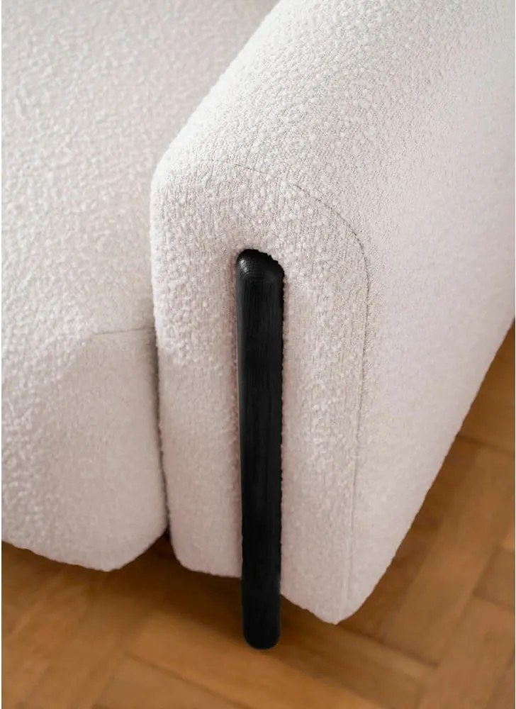 Divano beige/color crema allungabile/con contenitore e rivestimento in bouclé 244 cm Arcadova – ELTAP