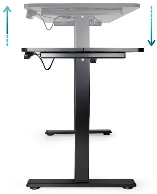 Tooq Tavolo da scrivania elettrico Origami regolabile in altezza 730-1180 mm - Motore DC 100-240 V - Pannello MDF da 18 mm - Colore nero