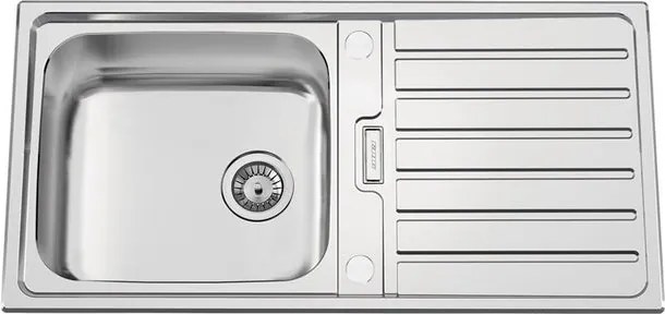 Lavello semincasso 1 vasca in inox argento RODI Urban 105 B L 100 x L 50 cm, reversibile