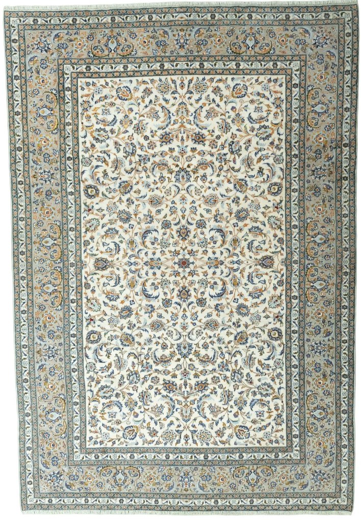 Kashan Tappeto persiano 370 x 250 Beige (Iran) Annodato A Mano