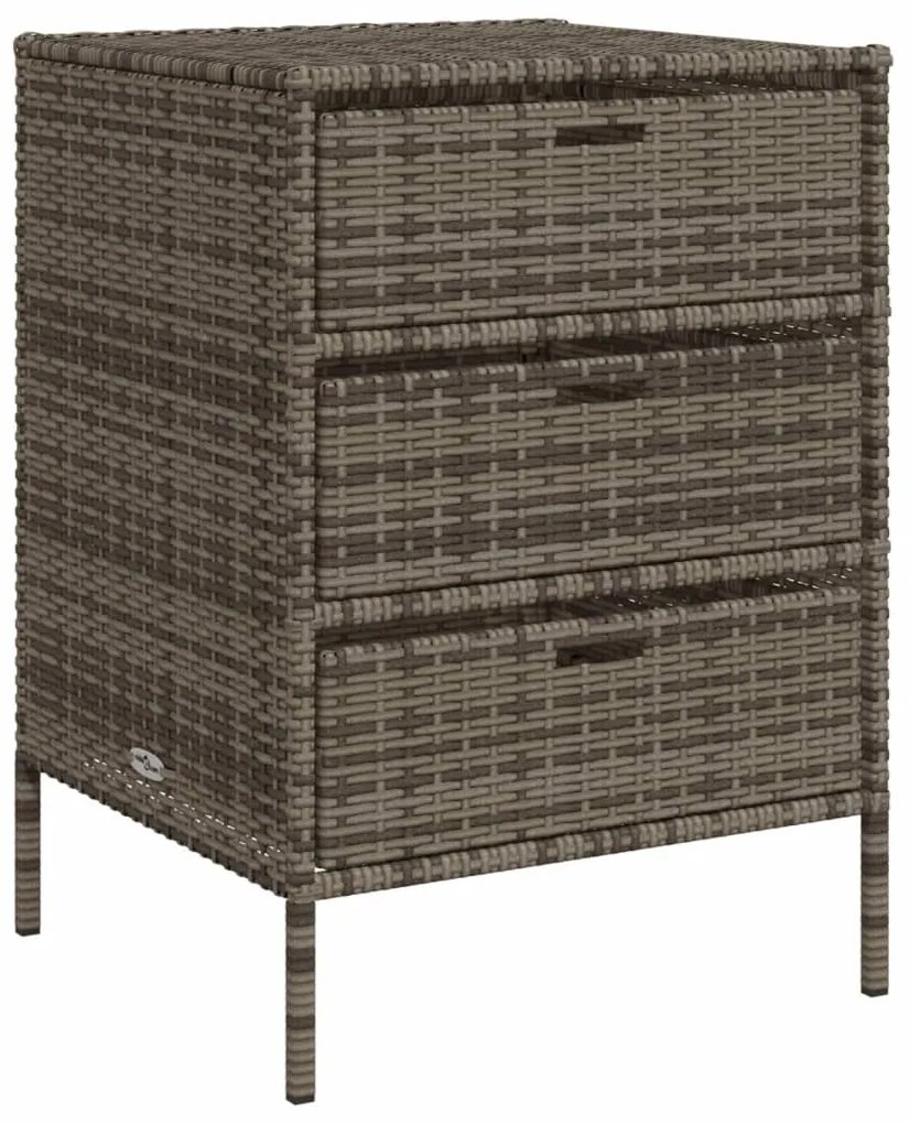 Armadietto portaoggetti giardino grigio 55x59x80cm polyrattan