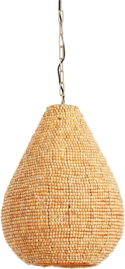 Lampadario in colore naturale con paralume in legno ø 40 cm Kabinda - Light &amp; Living