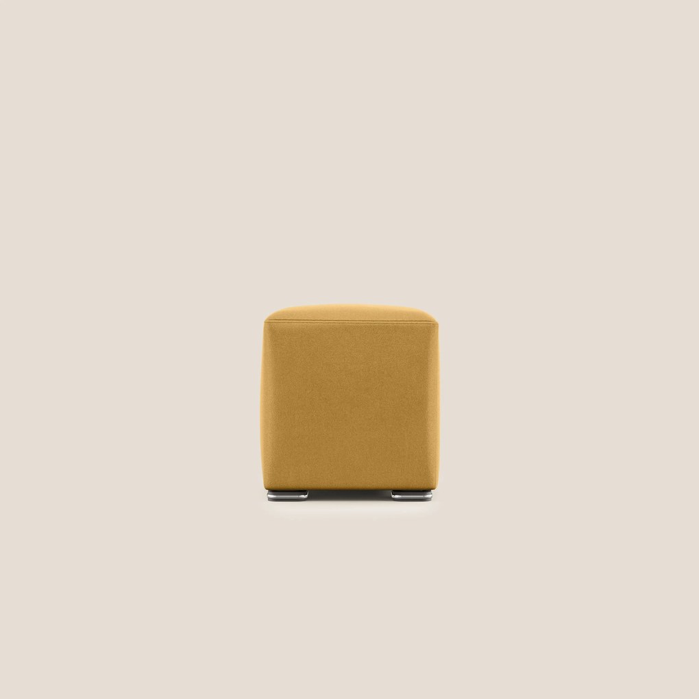 Cube pouf in microfibra smacchiabile T11 giallo