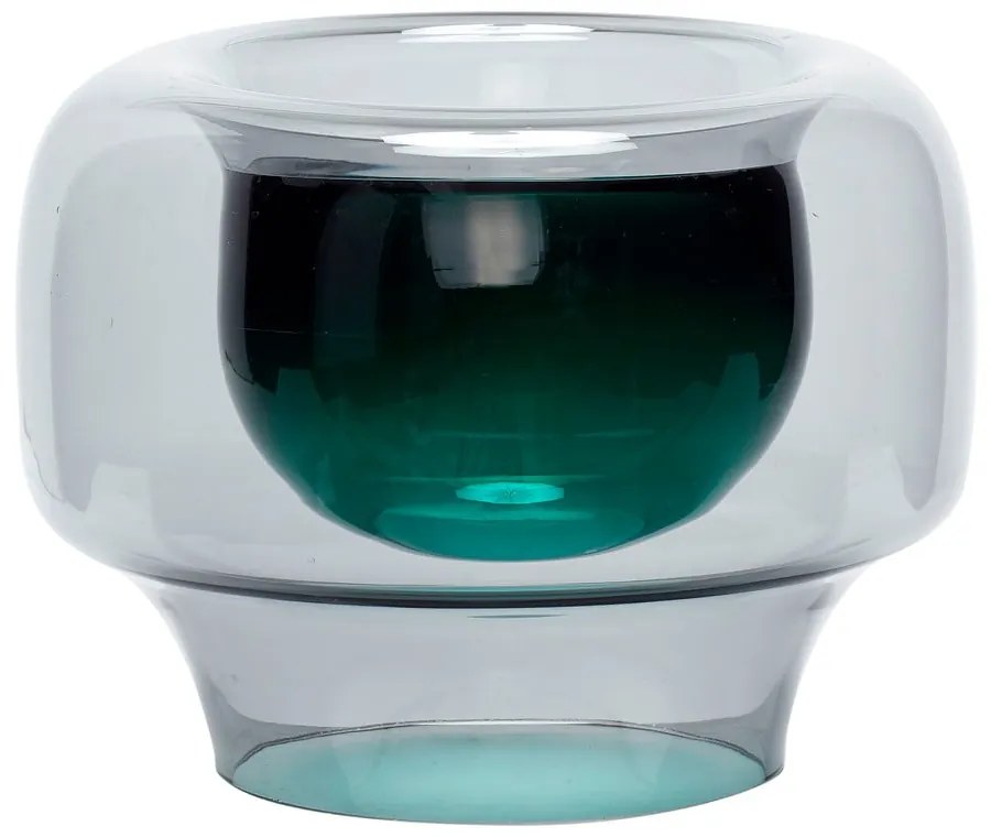 Vaso in vetro verde fatto a mano Lunar - Hübsch