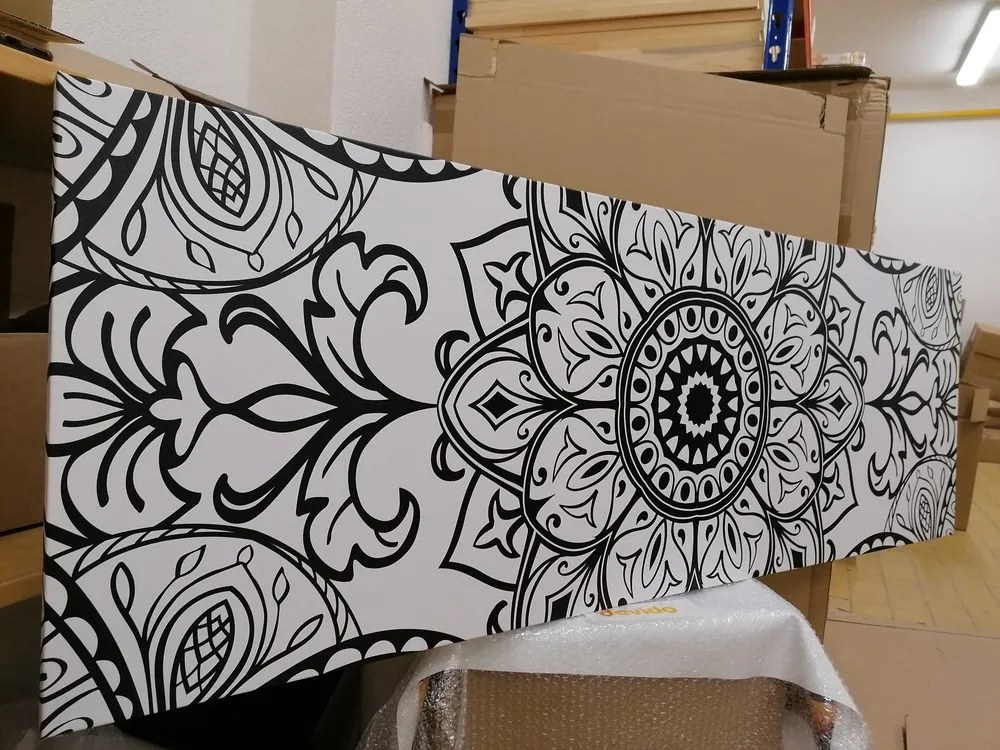 Quadro su tela – Ornamento bianco e nero