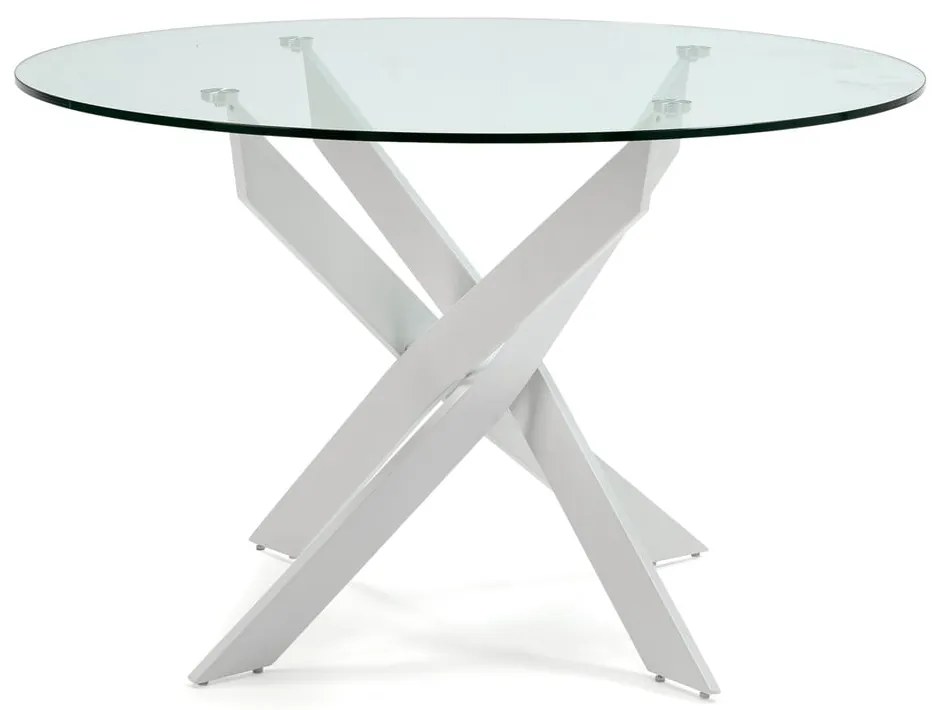 Tavolo da pranzo rotondo con piano in vetro 120x120 cm Ruth - Marckeric