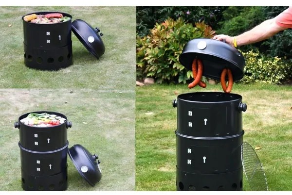 Affumicatoio a carbone 3in1 nero