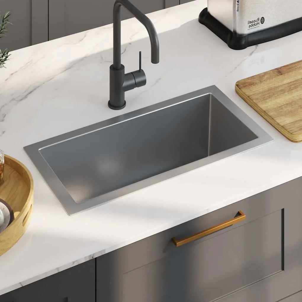 Lavello Da Cucina Lavorato A Mano İn Acciaio Inox /
