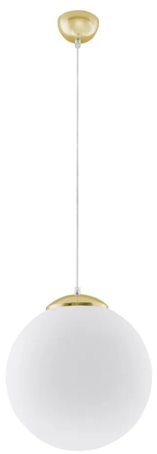 Sollux SL.0716 - Lampadario a sospensione su cavo TOYA 1xE27/60W/230V Ø 30 cm bianco/oro