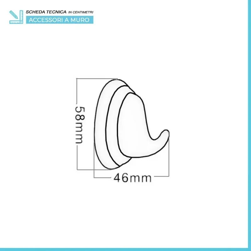 Set accessori a muro 5 pezzi in acciaio cromato viti incluse Facile
