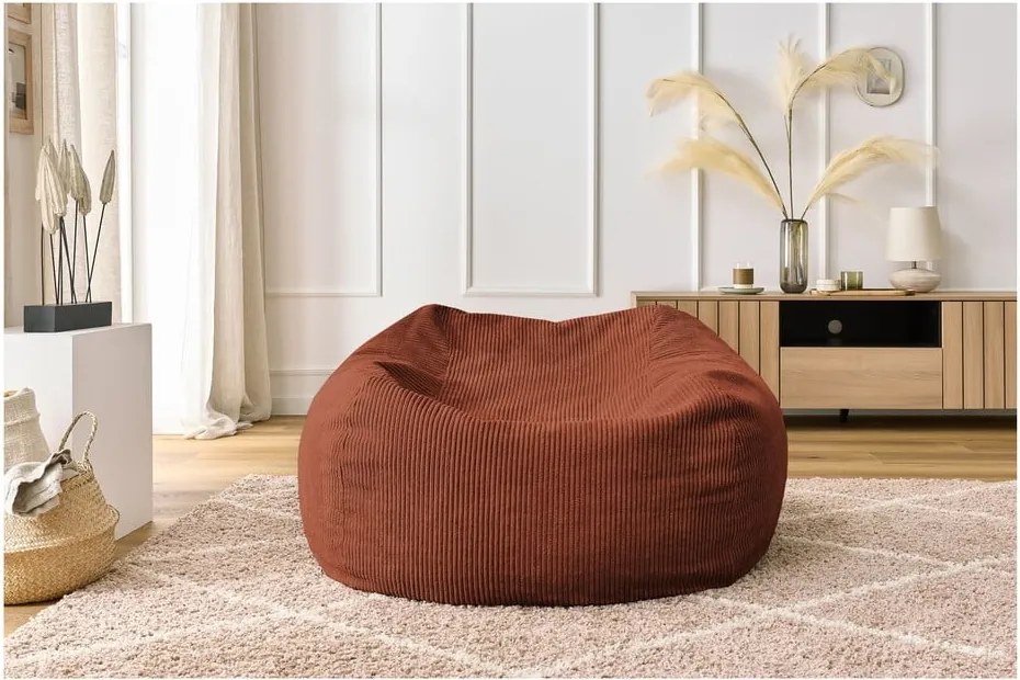 Puof a sacco color mattone Voltaire – Bobochic Paris