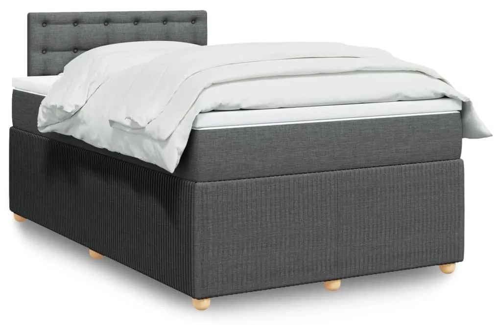 Giroletto A Molle Con Materasso Grigio Scuro 120x200 Cm Tessuto /