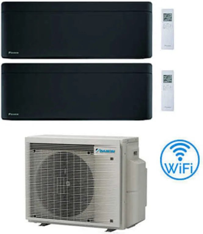 Daikin - Climatizzatore garanzia italia Inverter Stylish Total Black Wifi Dual Split 12000 + 18000 btu con u.e. 2MXM50A9 Classe a+++/a++ novita' 2024