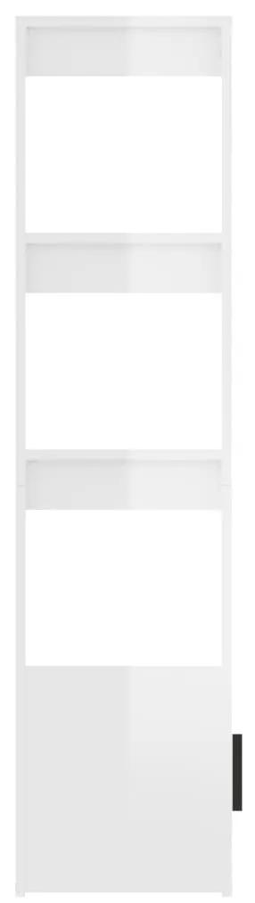 Credenza Bianco Lucido 80x30x119,5 cm in Legno Multistrato