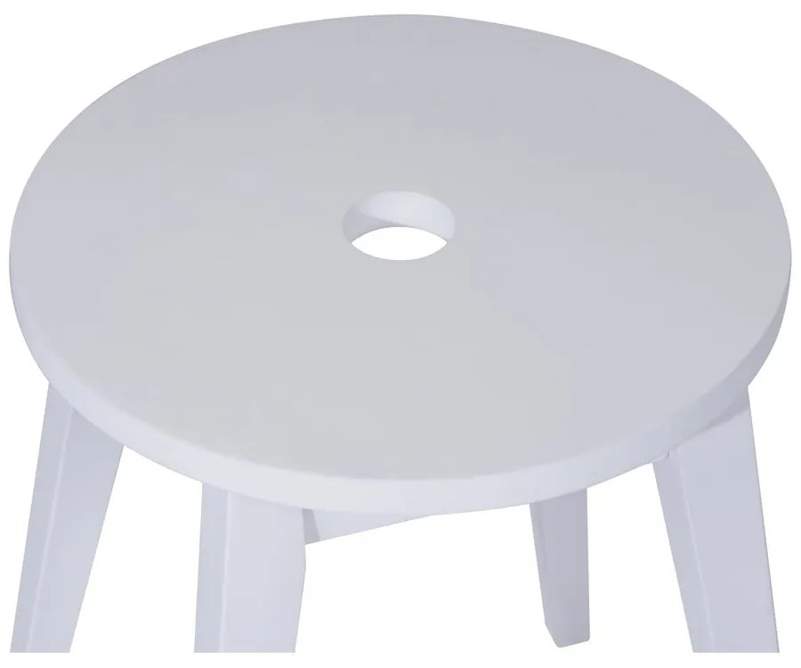 Sgabello in legno di gomma bianco Club - Bonami Essentials