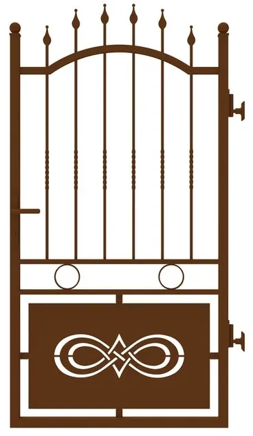 Cancello manuale Lavaredo in ferro, apertura a destra, L 104.5, H 180-195 cm, di colore marrone corten