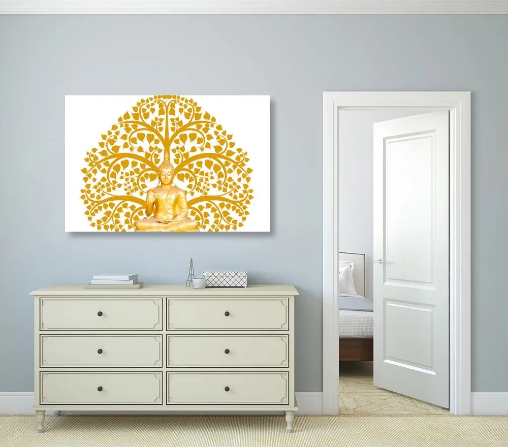 Stampa su tela – Buddha con albero della vita