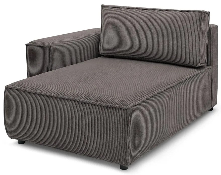 Modulo divano in velluto a coste marrone chiaro, angolo sinistro Nihad modular - Bobochic Paris