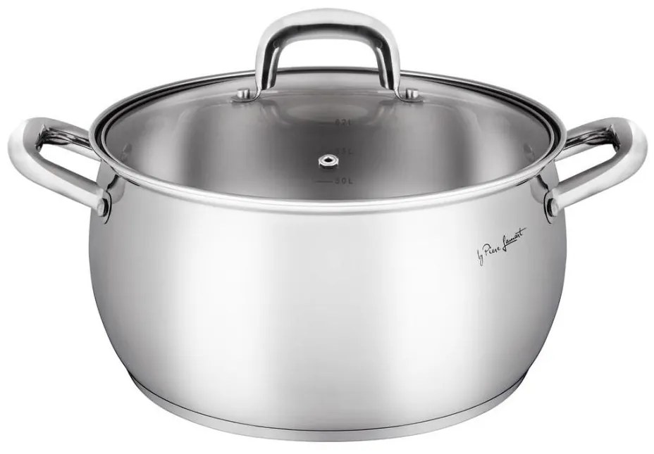 Lamart - Pentola con coperchio 24 cm in acciaio inox