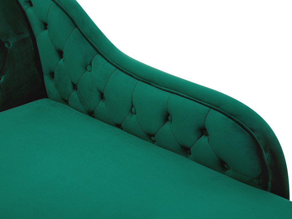 Chaise longue sinistra in velluto verde NIMES Beliani