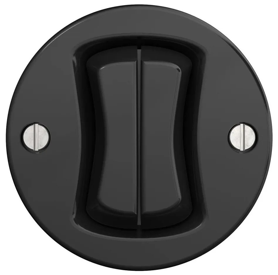 Kliklap - Doppio pulsante in stile retrò senza cornice, nero