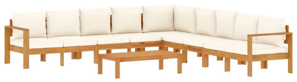 Set divano da giardino 6 pz con cuscini in massello di acacia