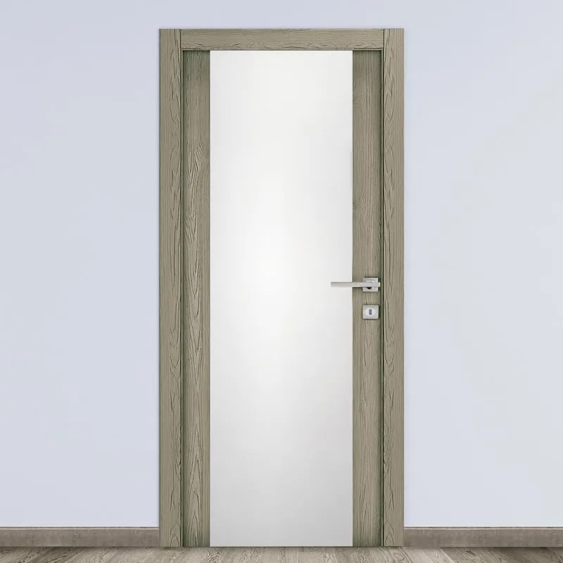 Porta battente Almond vetrata avena L 90 x H 210 cm reversibile