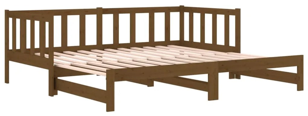 Dormeuse Estraibile Miele 2x(90x190) cm Legno Massello di Pino