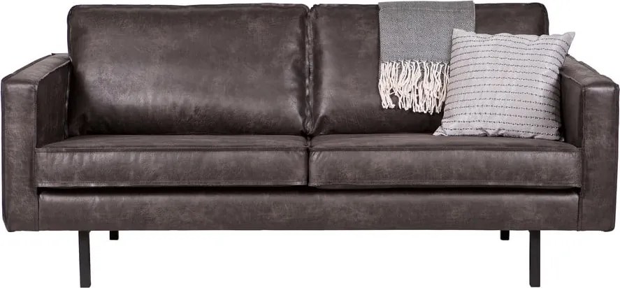 Divano nero con rivestimento in finta pelle 190 cm Rodeo – WOOOD