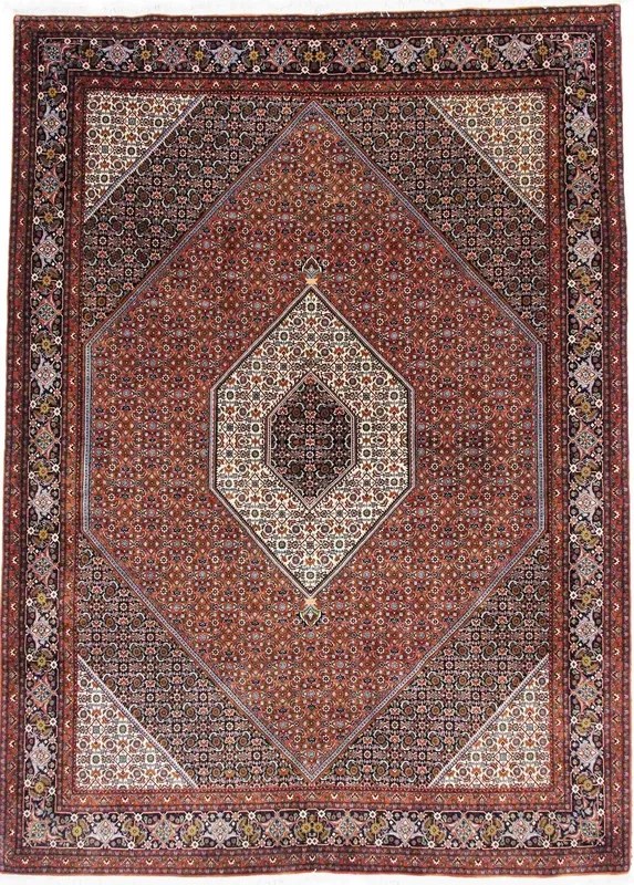 Bidjar Tappeto 350x250 Rosso (Iran) Annodato A Mano