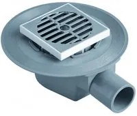 Pozzetto sifonato a pavimento con griglia inox regolabile