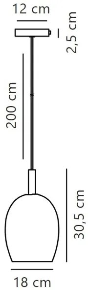 Nordlux - Sospensione a cavo UMA 1xE27/40W/230V Ø 18 cm nero/fumé