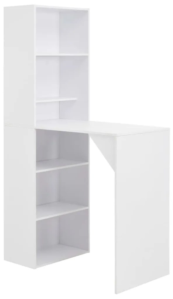 Tavolo Da Bar Con Mobiletto Bianco 115x59x200 Cm /