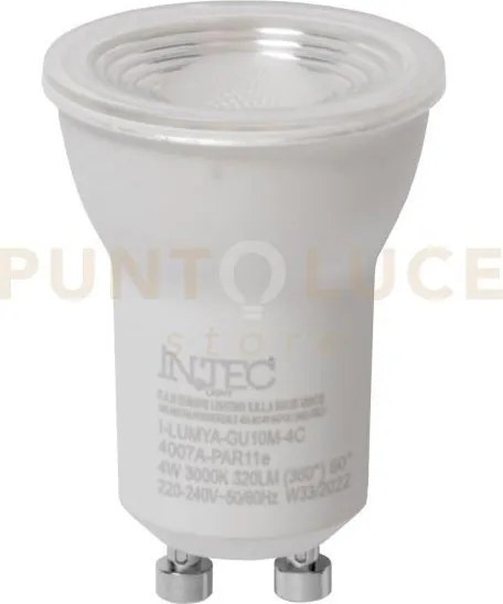 Lampadina led attacco faretto gu10 mini 4w 300lm 4000k 60° 34x48mm ...