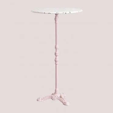 Tavolo Bar Rotondo Alto In Terrazzo (ø60 Cm) Volutto Zucchero Filato Rosa - Sklum