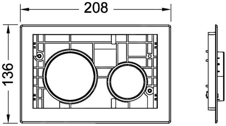 Tece Teceloop 9240667 pulsantiera interna per scarico wc nera