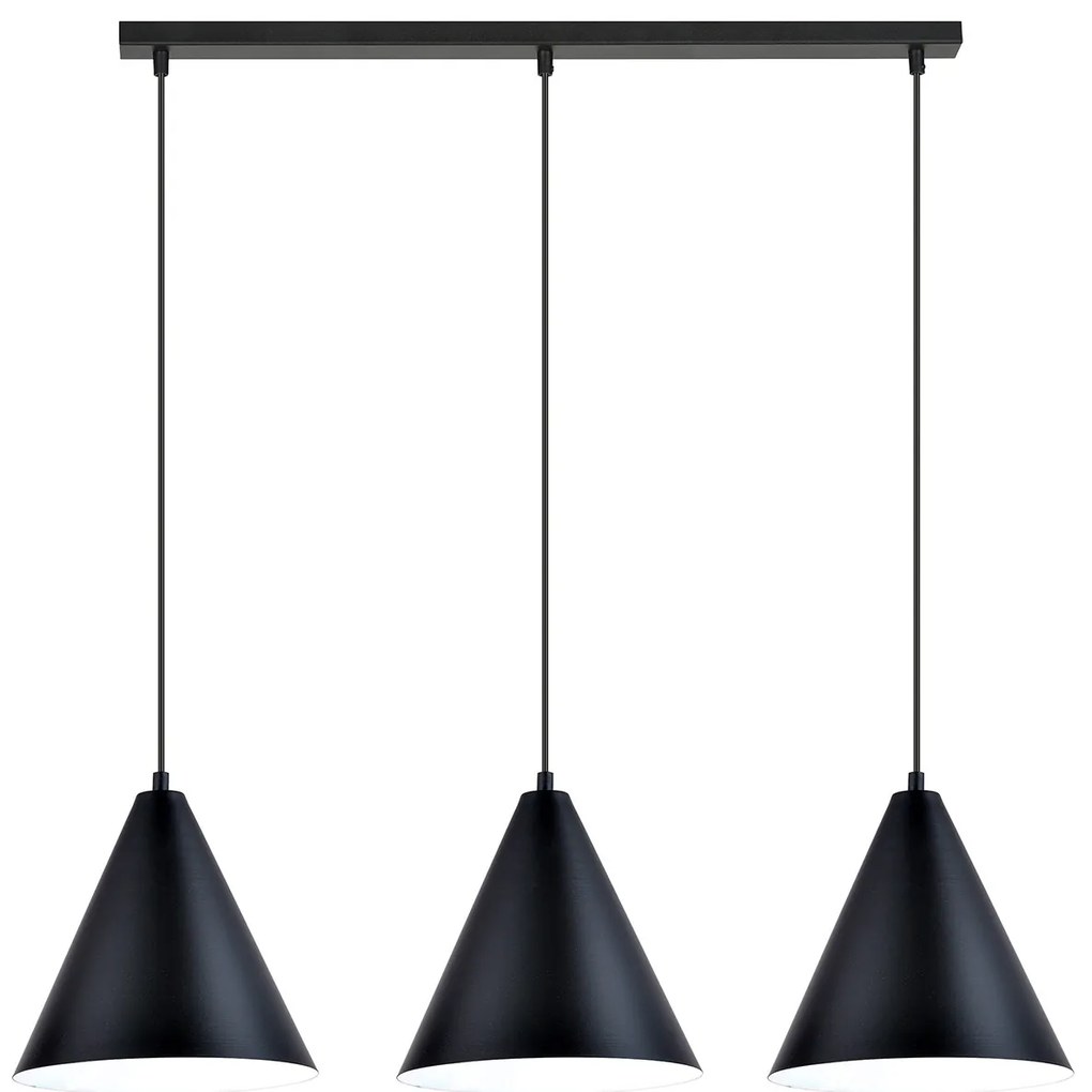 Sospensione Nordica Ninhursag 3 Luci In Acciaio Nero