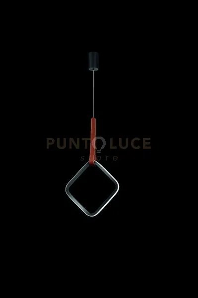 Sospensione regoli singola square led 3000k 600lm 12w dimmerabile 33cm