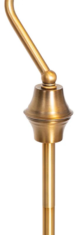 Lampada da terra classica notarile bronzo con vetro ambrato - Banker