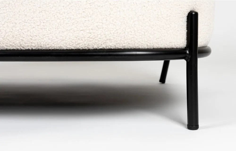 Divano bouclé crema 125 cm Polly - White Label