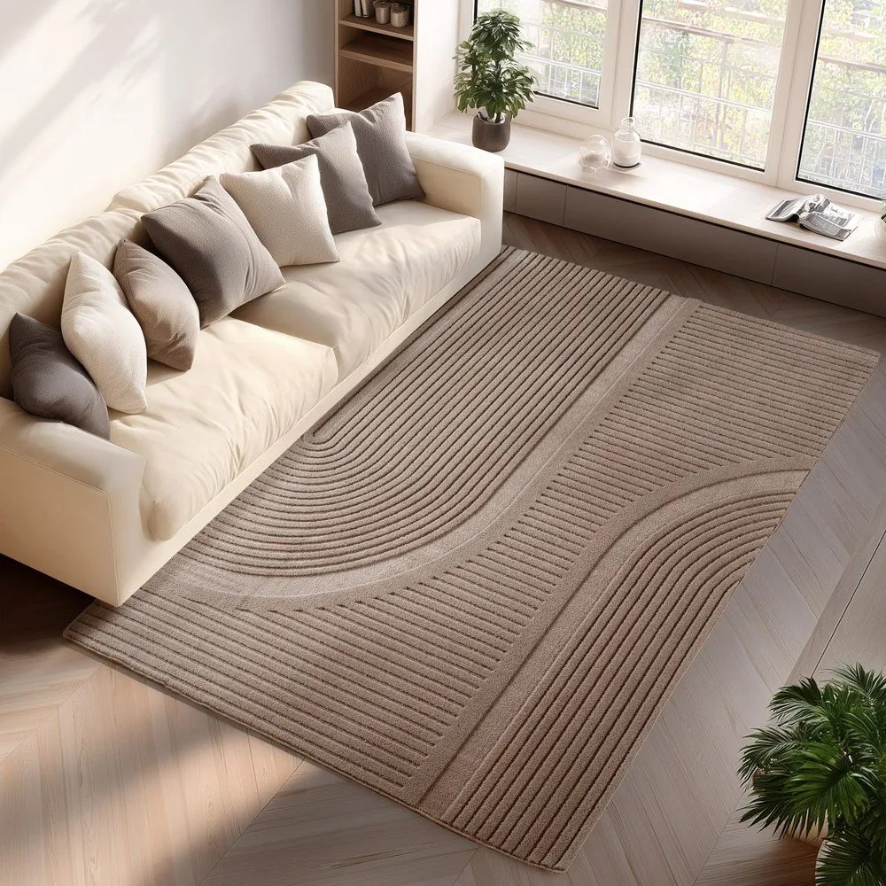 Tappeto marrone chiaro lavabile 160x230 cm Pompei 1612 – Ayyildiz Carpets