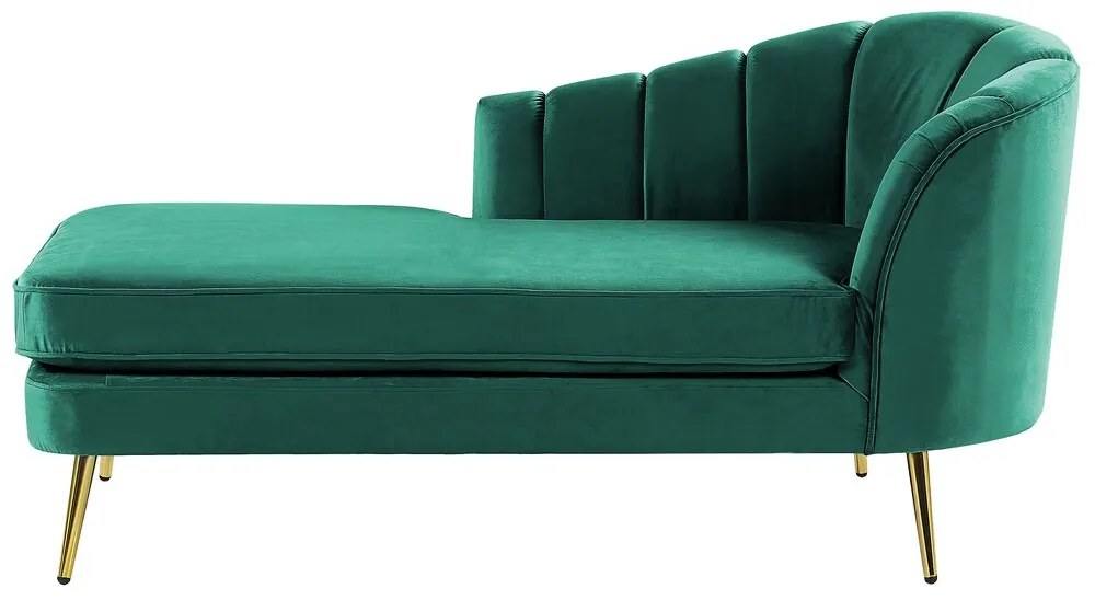Chaise longue velluto verde smeraldo destra ALLIER Beliani