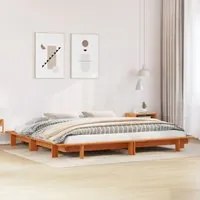 Letto senza Materasso Marrone Cera 160x200 cm in Legno di Pino 850655