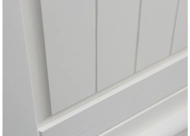 Credenza shabby chic in pino massello bicolore bianco e rovere