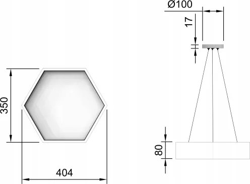 LED lampadario a cavo LED/20W/230V nero