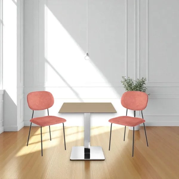 Sedia da pranzo in tessuto Ruggine gambe metallo Nero - ELLIS 2 sedie