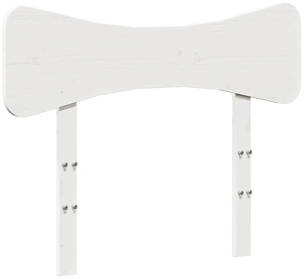 Testiera bianca 90 cm in legno massello di pino