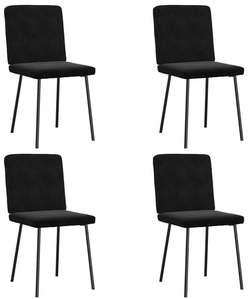 Sedie Da Pranzo 4 Pz Nere İn Velluto /